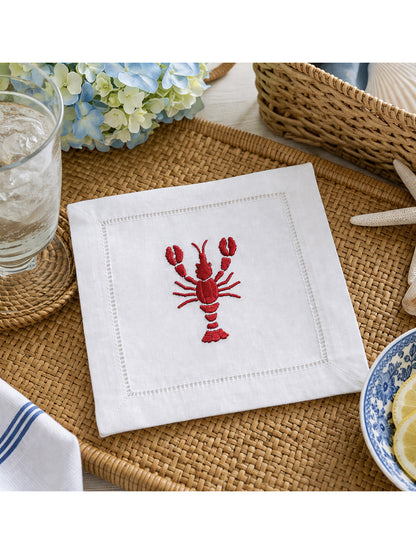 Hand Embroidered Cocktail Napkins – Set of 4