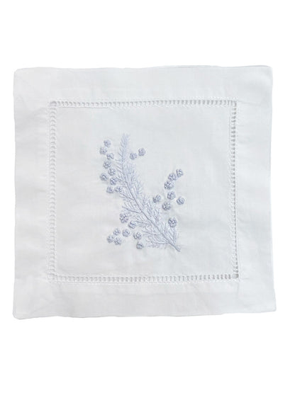Hand Embroidered Cocktail Napkins – Set of 4