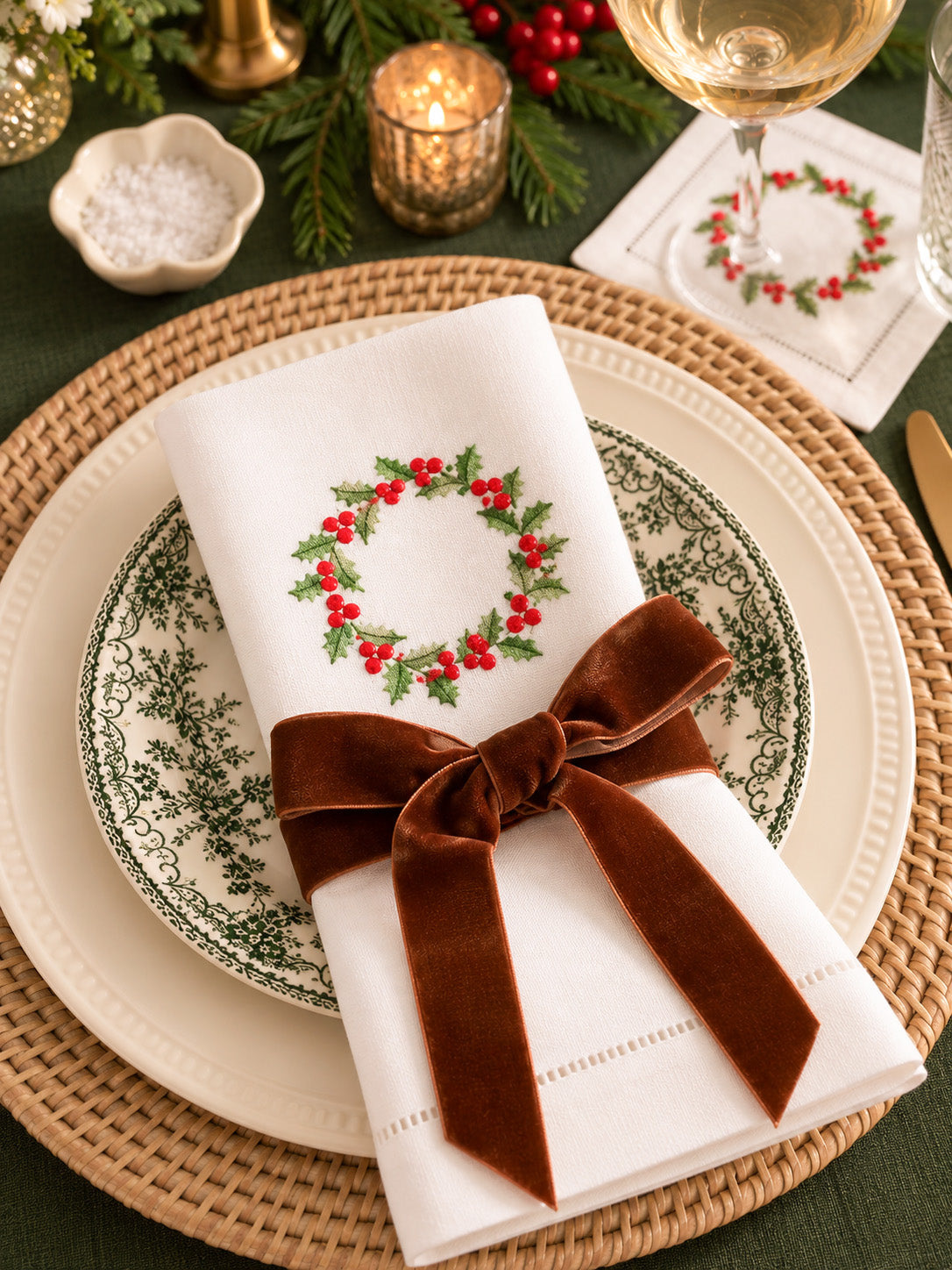 Christmas Berry Wreath Entertaining Bundle – Set of 8