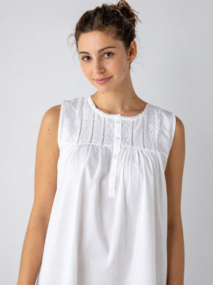 Camille White Cotton Nightgown