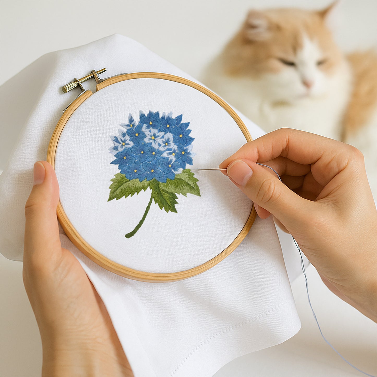 Hand Embroidered Cocktail Napkins – Set of 4