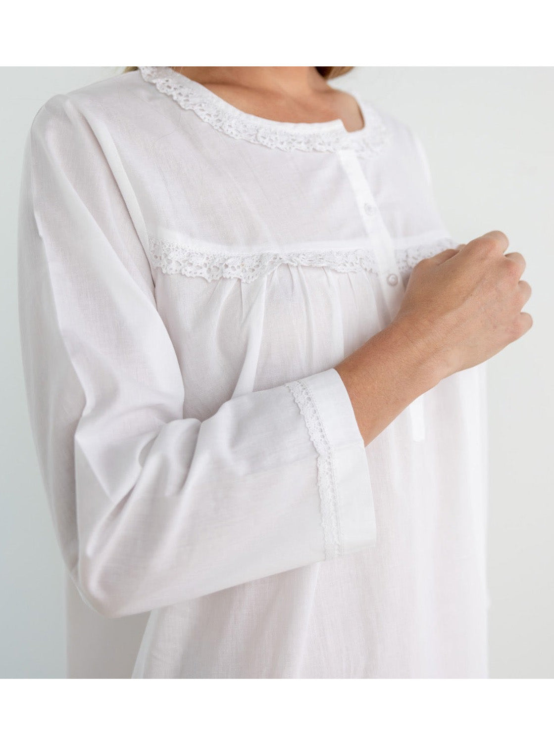 Catherine White Cotton Nightgown