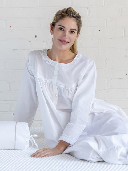 Catherine White Cotton Nightgown