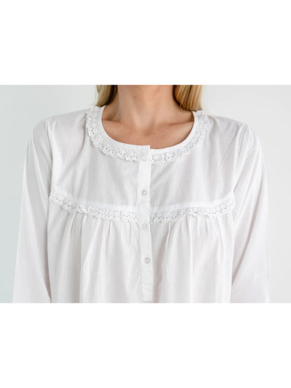 Catherine White Cotton Nightgown