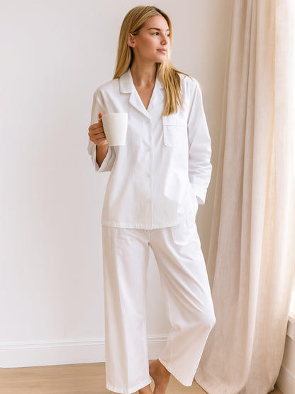 Christine White Cotton Pajamas