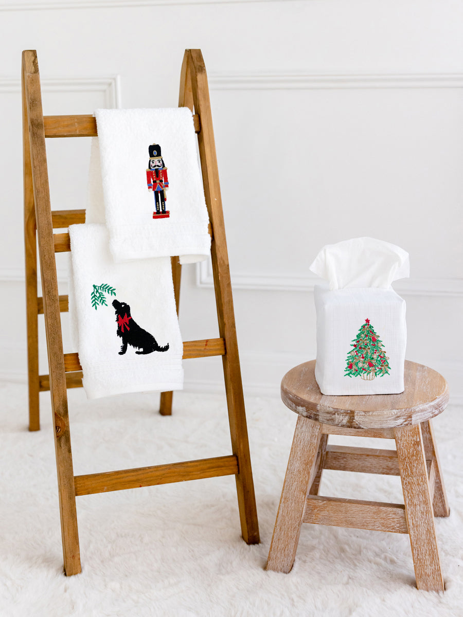 Tissue Box Cover, Embroidered, Holiday