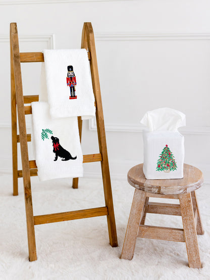 Tissue Box Cover, Embroidered, Holiday