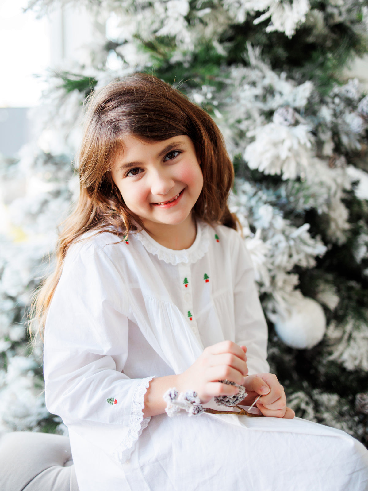 Christmas White Cotton Dress