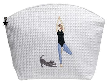 Cosmetic Bag (Large), Embroidered People