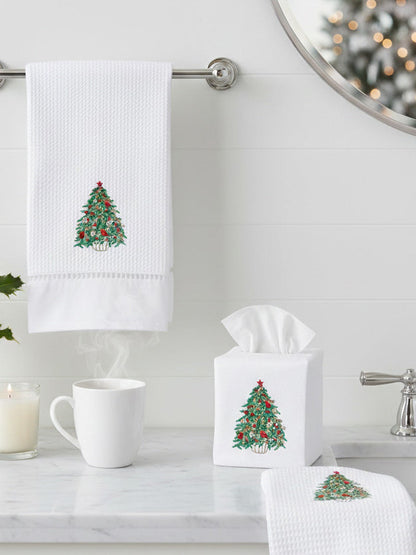 Christmas Tissue Box Cover & Fingertip Towel Bundle