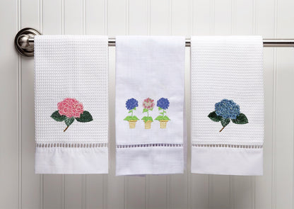 Guest Towel, Ladder Lace, Embroidered Botanical