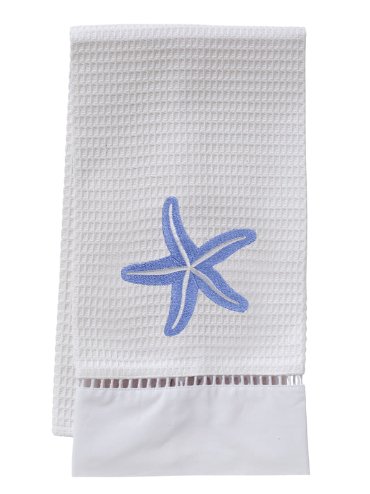 Guest Towel, Waffle Weave, Solo Starfish (Blue)