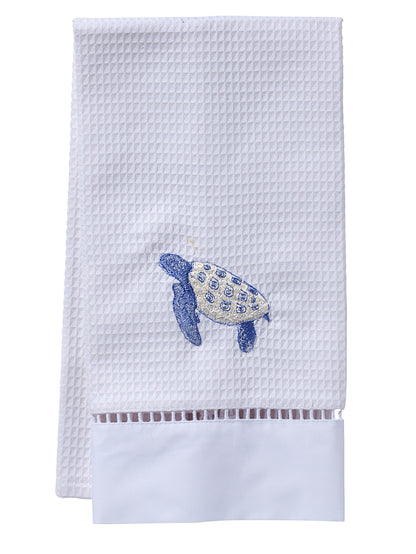 Guest Towel, Ladder Lace, Embroidered Nautical