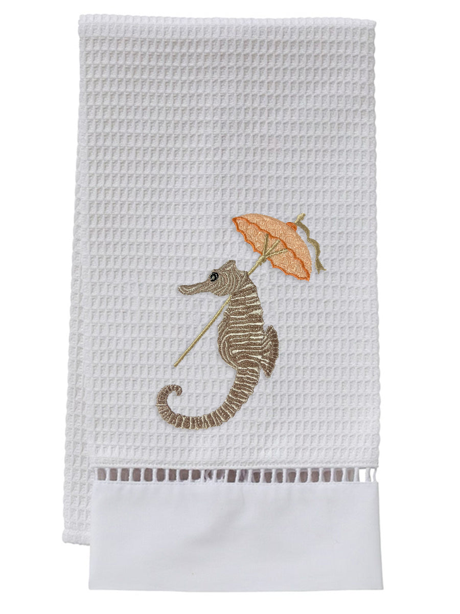 Guest Towel, Ladder Lace, Embroidered Nautical