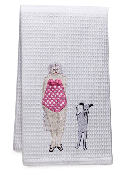 Guest Towel, Ladder Lace, Embroidered Nautical