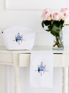 Cosmetic Bag (Large), Embroidered People
