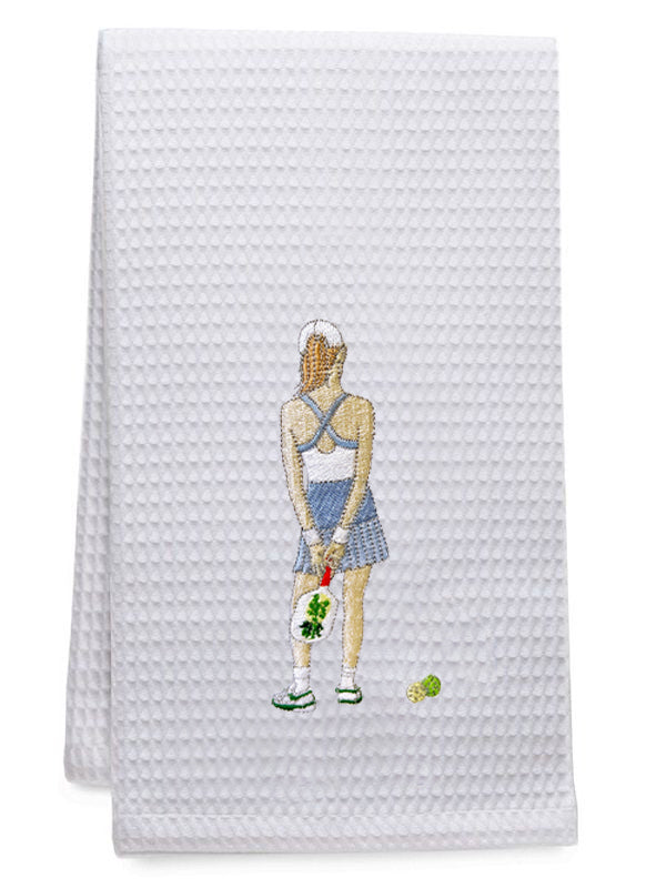 Guest Towel, Waffle Weave, Embroidered People