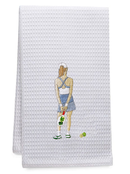 Guest Towel, Waffle Weave, Embroidered People