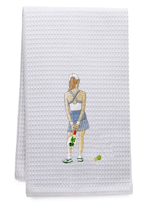 Guest Towel, Waffle Weave, Embroidered People