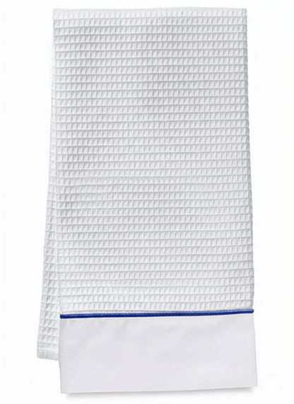 Guest Towel - White Waffle Weave, Satin Stitch, Embroidered