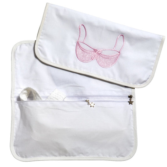 pink undies and bra travel lingerie bag