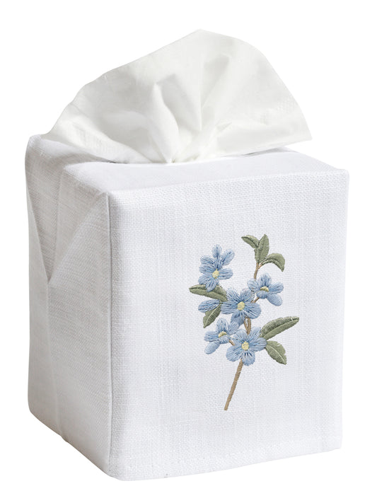 Tissue Box Cover, Apple Blossom (Duck Egg Blue)