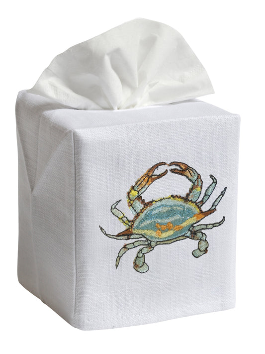 Tissue Box Cover, Atlantic Crab (Aqua)