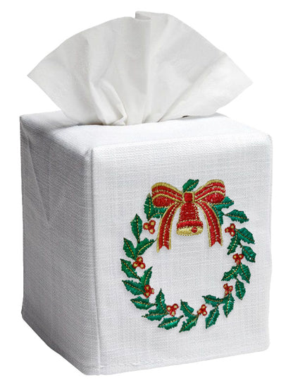 Tissue Box Cover, Embroidered, Holiday