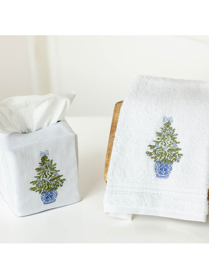 Tissue Box Cover, Chinoiserie Christmas Tree