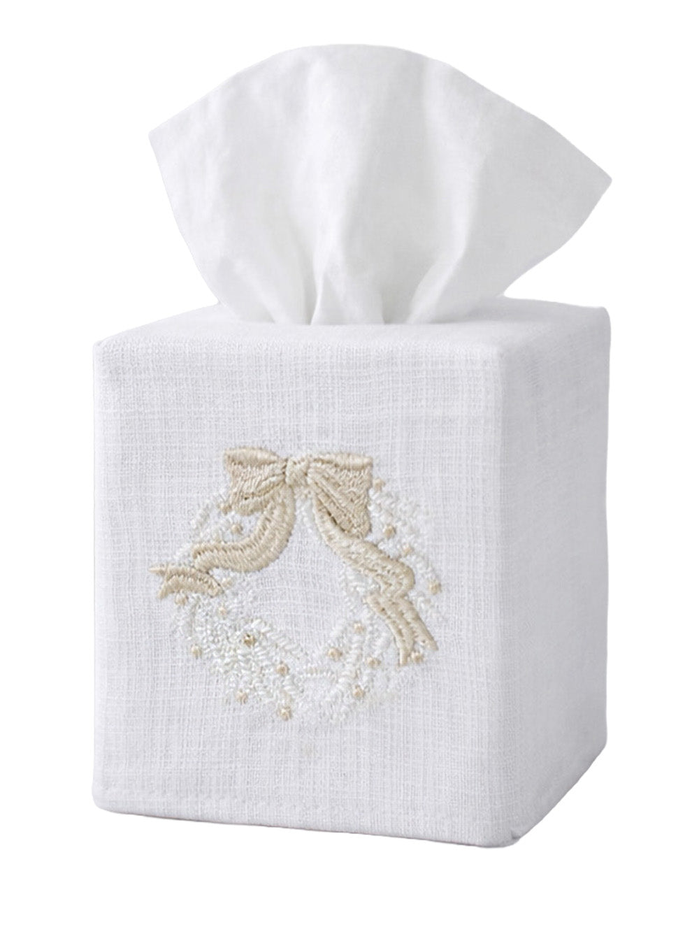 Tissue Box Cover, Embroidered, Holiday
