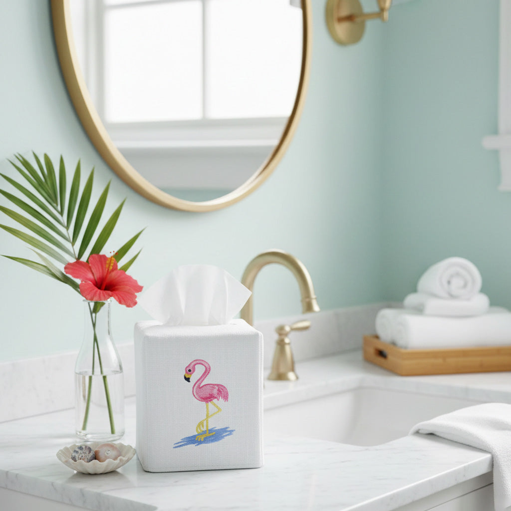 Tissue Box Cover, Poppy (Tangerine)