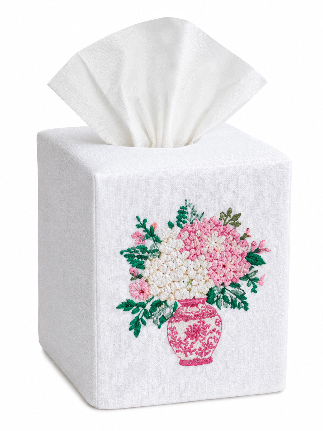 Tissue Box Cover, Embroidered Children