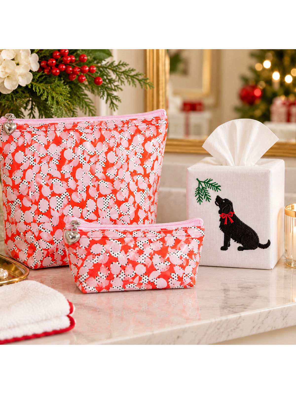 Holiday Black Lab & Pebble Polka Dot Gift Bundle – Set of 3