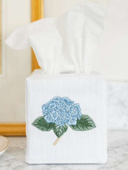 Tissue Box Cover, Embroidered Botanical