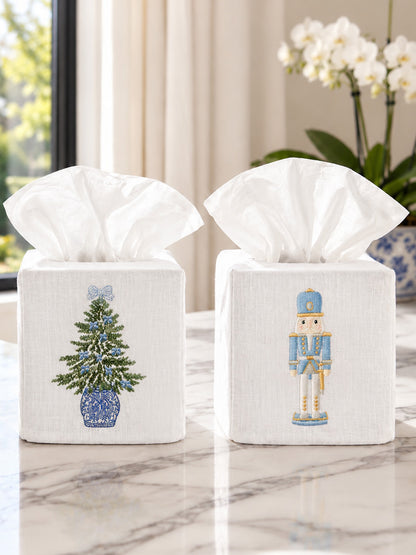 Tissue Box Cover, Embroidered, Holiday