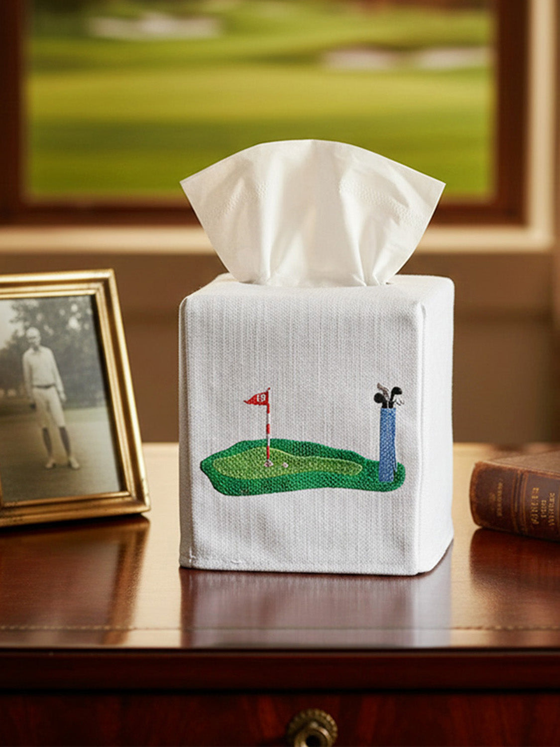 Tissue Box Cover, Poppy (Tangerine)