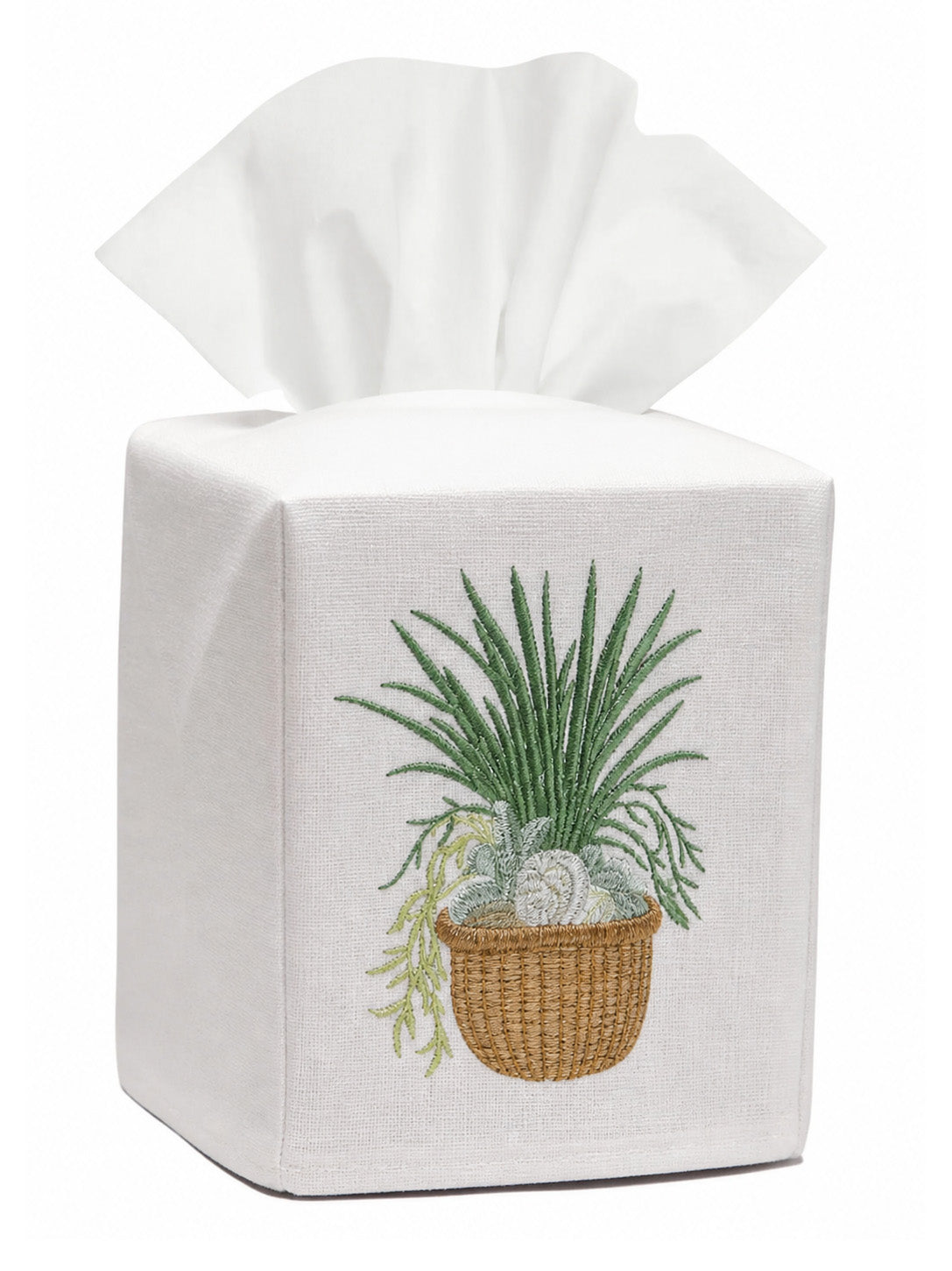 Tissue Box Cover, Embroidered Nautical