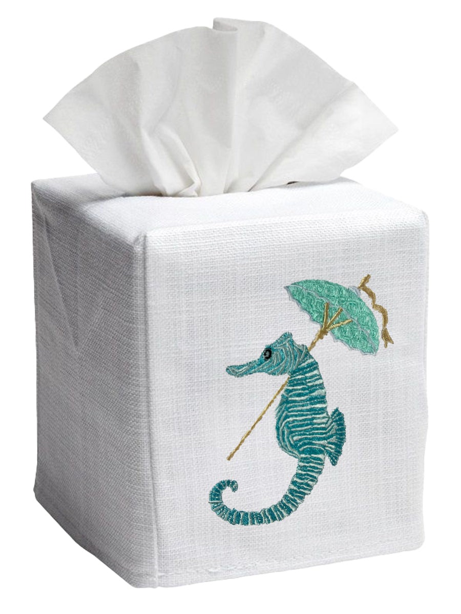 Tissue Box Cover, Seahorse Umbrella