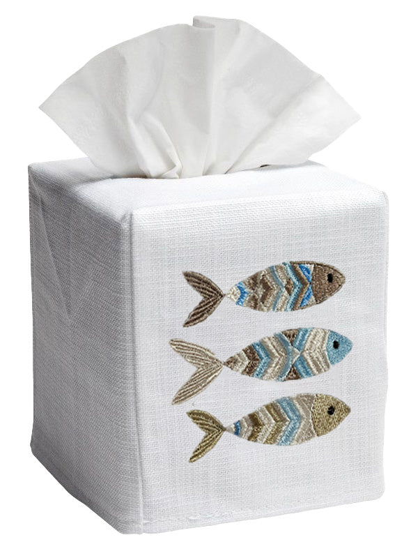 Tissue Box Cover, Three Fish