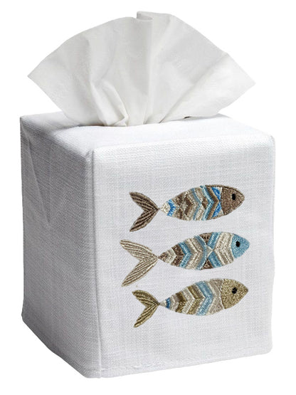 Tissue Box Cover, Three Fish