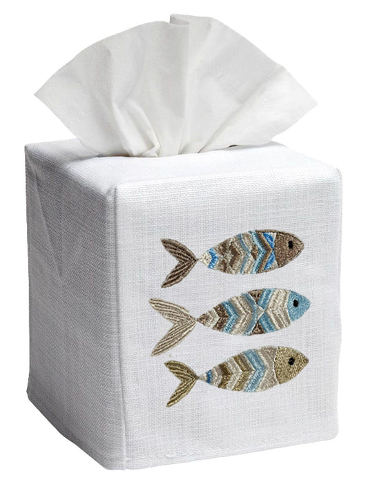 Tissue Box Cover, Three Fish