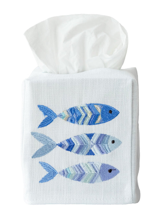Tissue Box Cover, Three Fish