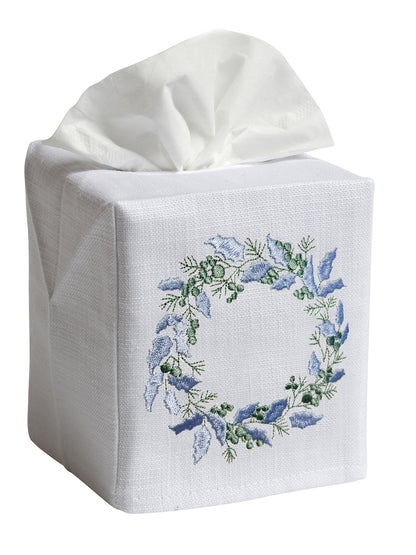 Tissue Box Cover, Embroidered, Holiday