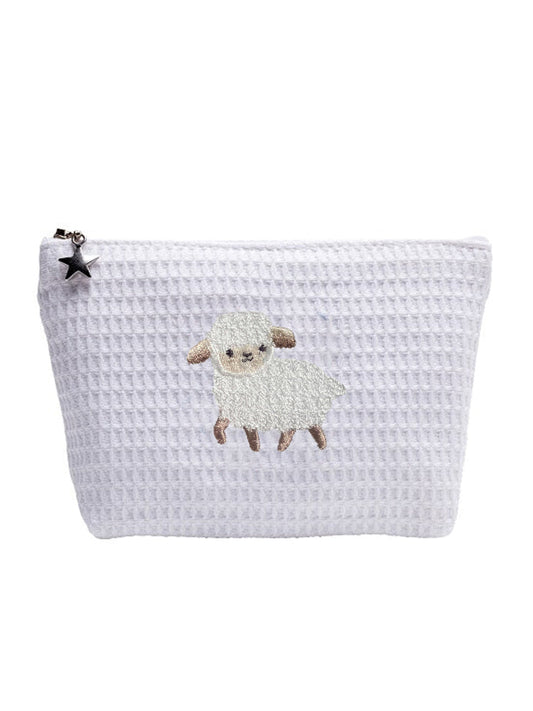 Cosmetic Bag (Small), Waffle Weave, Lamb