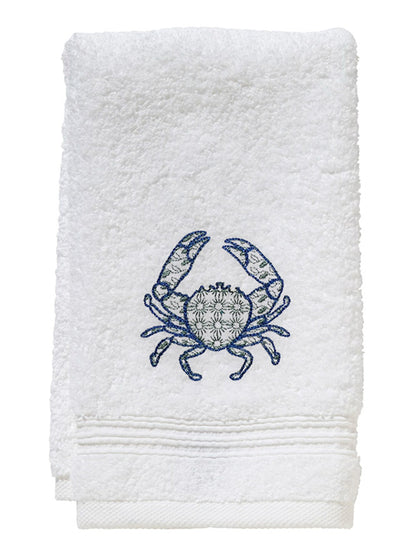Guest Towel, Terry, Crab Chinoiserie