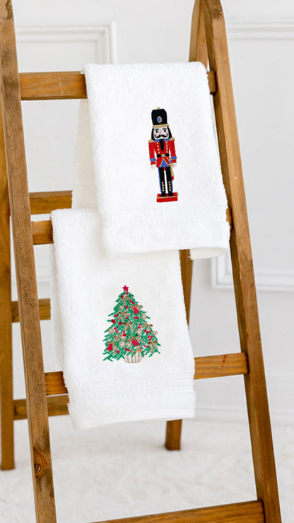 Fingertip Guest Towel, Terry, Christmas Designs
