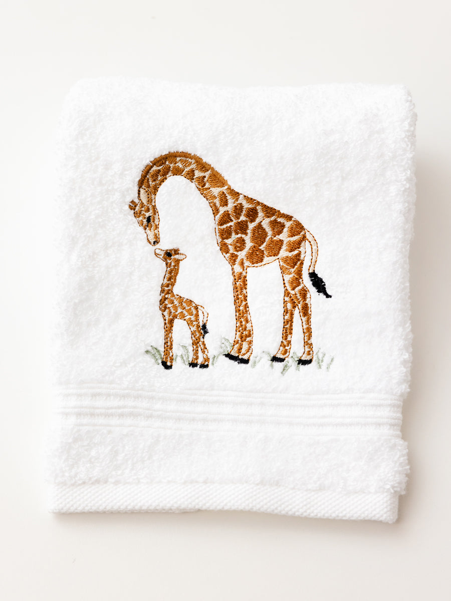 Guest Towel, Terry, Giraffe & Baby (Beige)