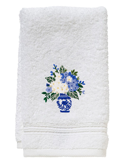 Guest Towel, Terry, Embroidered Botanical