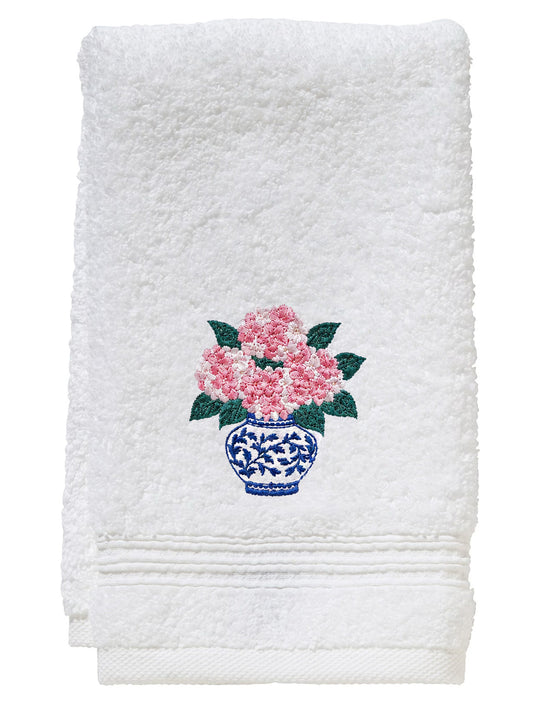 Guest Towel, Terry, Embroidered Botanical
