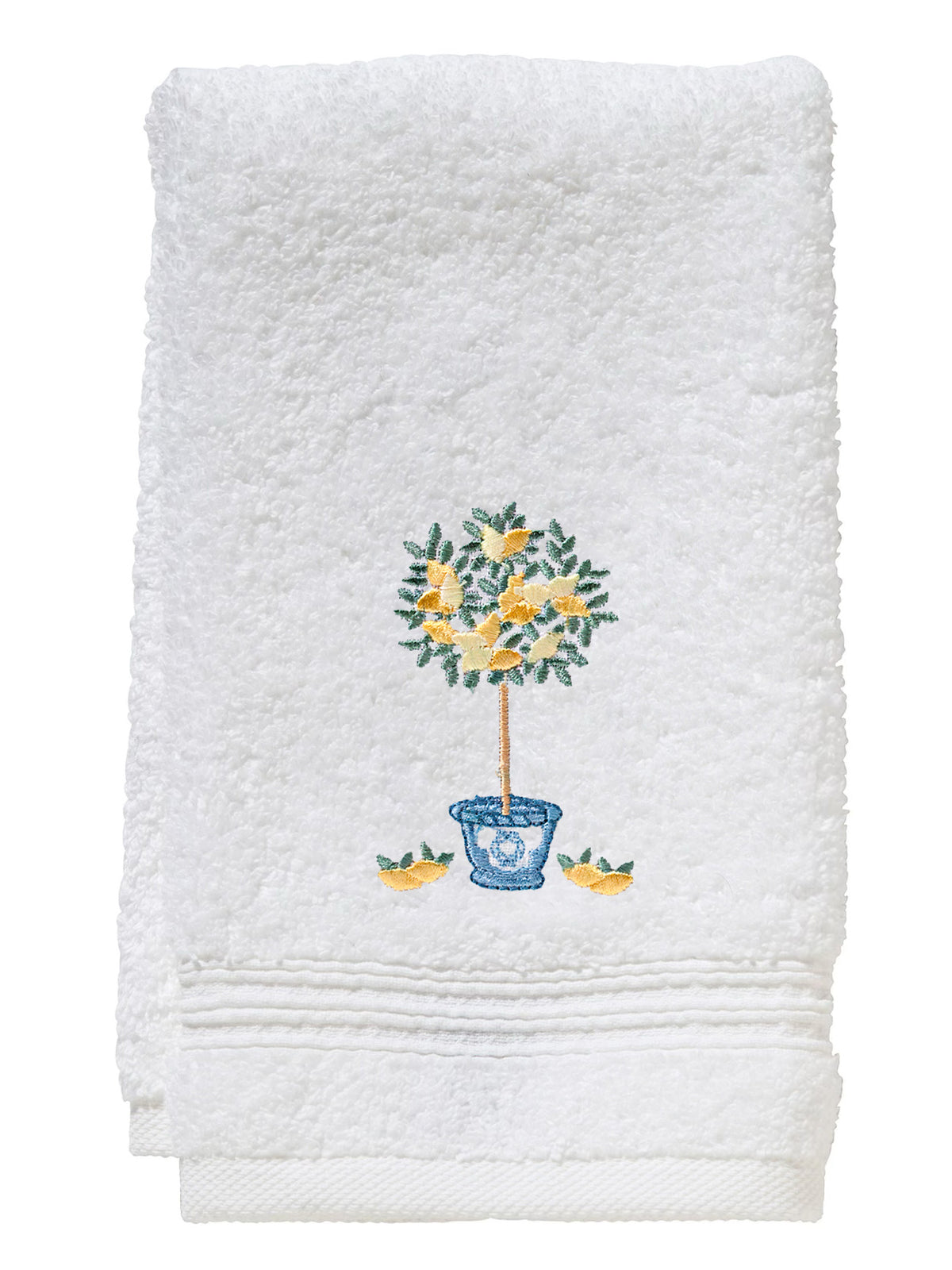 Guest Towel, Terry, Embroidered Topiary